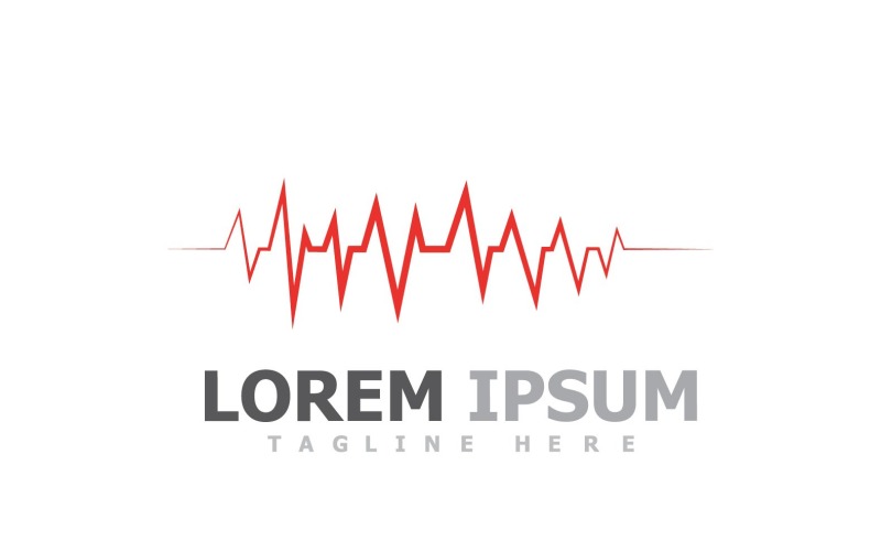 Logo pulsní linie Heart Beat Vector V3