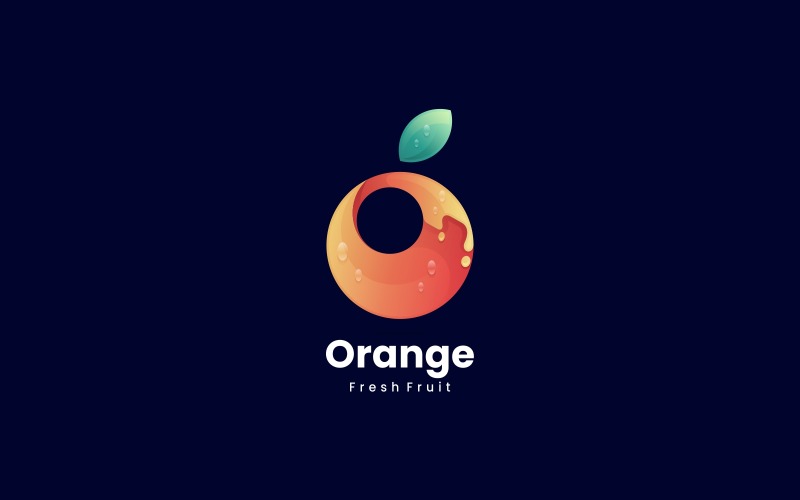 Logo-Vorlage mit frischem Orangenverlauf