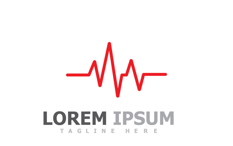 Logotipo de batimento cardíaco de linha de pulso V1