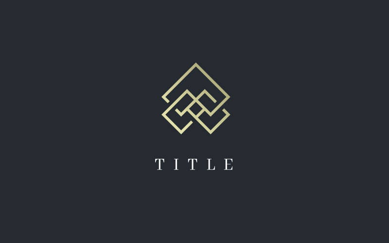 Luxo Icônico Um Logotipo Entrelaçado de Linha Abstrata Dourada