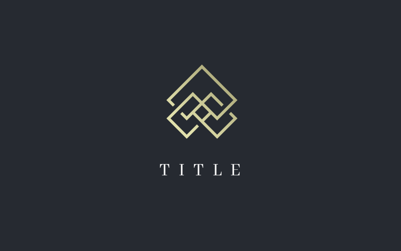 Luxury Iconic A Golden Abstract Line Intertwined Logo