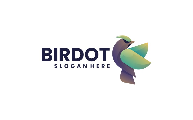 Pták barevné přechodové logo