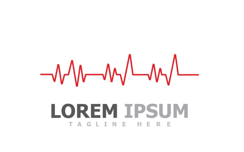 Puls Linia Bicia Serca Logo Wektor V11
