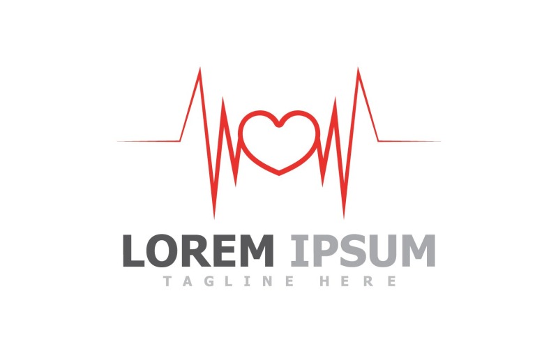 Pulse Line Heart Beat Logo Vector V10