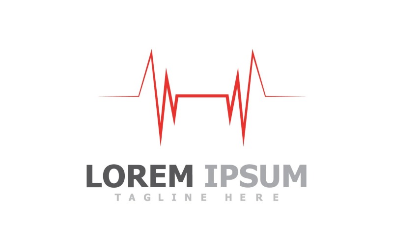 Pulse Line Heart Beat Logo Vector V2