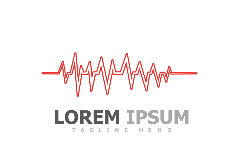 Pulslinje Heart Beat Logo Vector V13