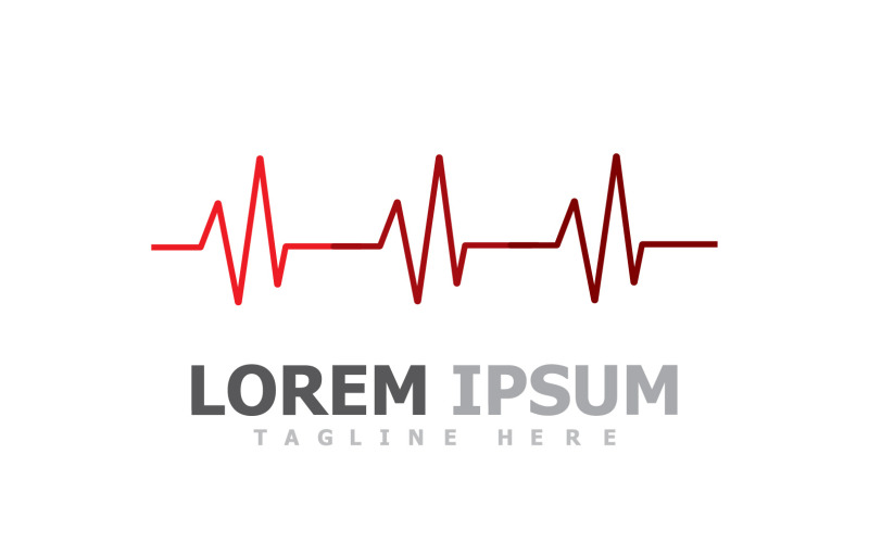Pulslinje Heart Beat Logo Vector V8