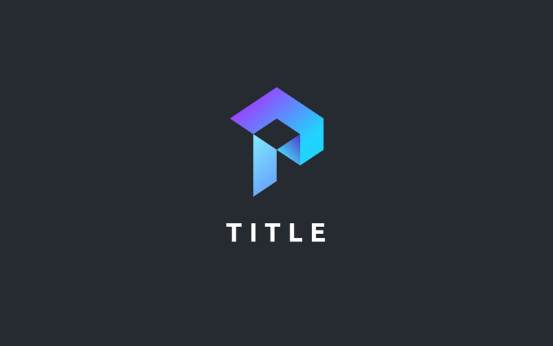 Současné P Purple Fintech Monogram Logo