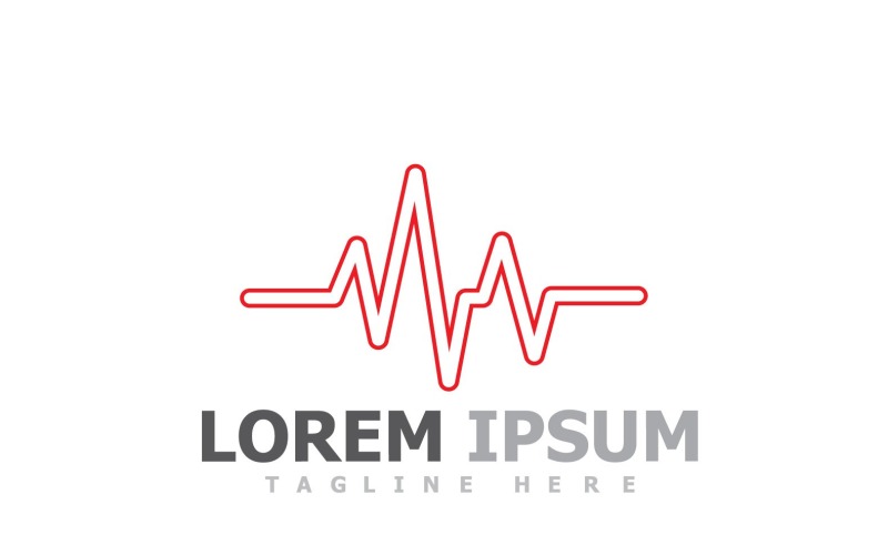 Vecteur de logo de battement de coeur de ligne d'impulsion V14
