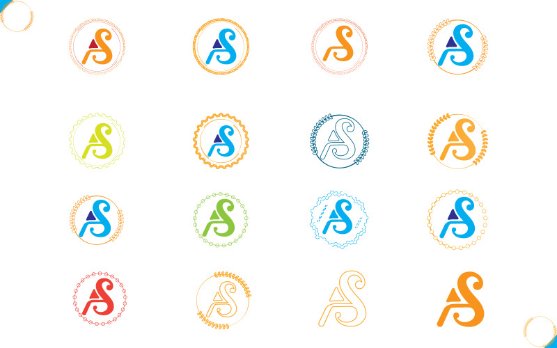 A en S luxe creatieve logo-sjabloonbundel