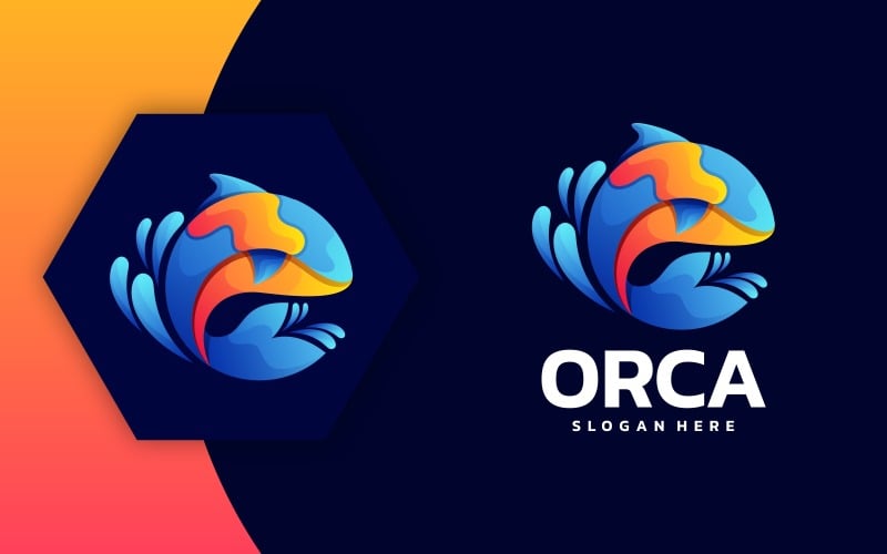 Circle Orca Colorful Logo Design