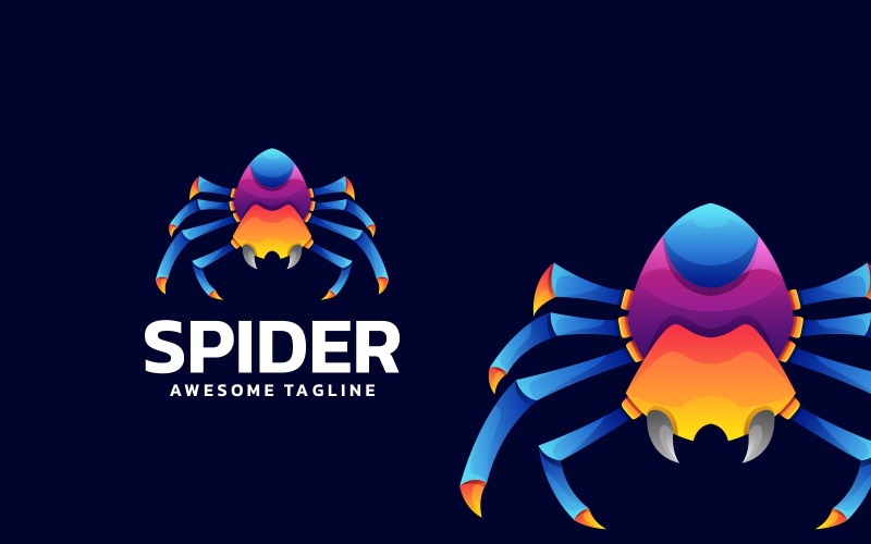Estilo de logotipo colorido de araña