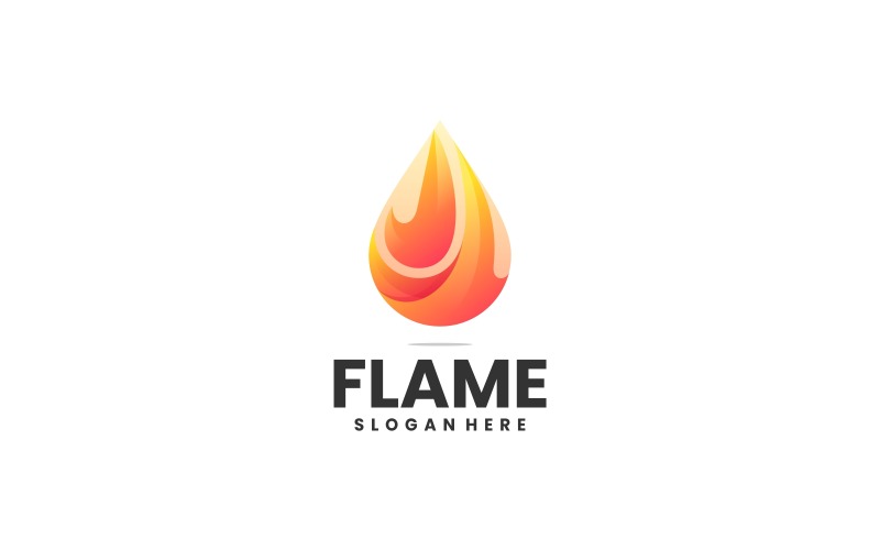 Flame färggradient logotyp mall