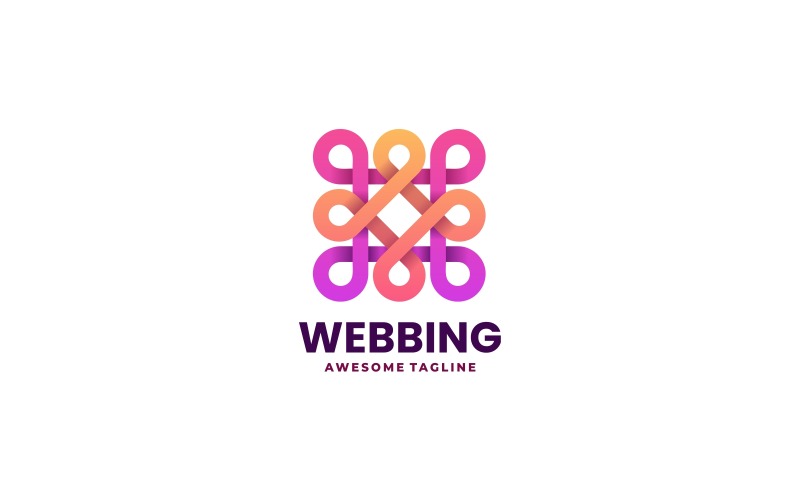 Градиентный логотип Webbing Line Art