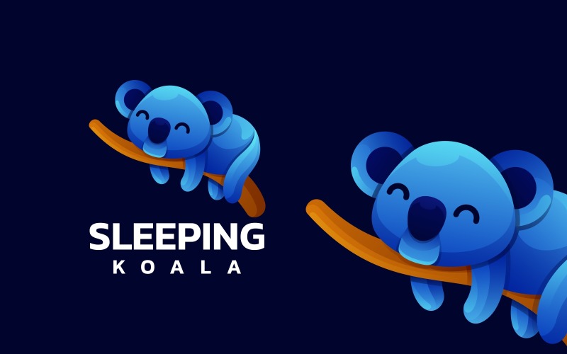 Gradientowe logo śpiącej koali