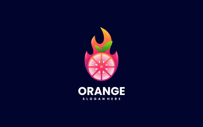 Pomarańczowe logo gradientowe ognia