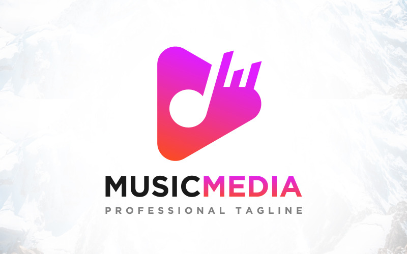 Digital Music Play Media Logotypdesign