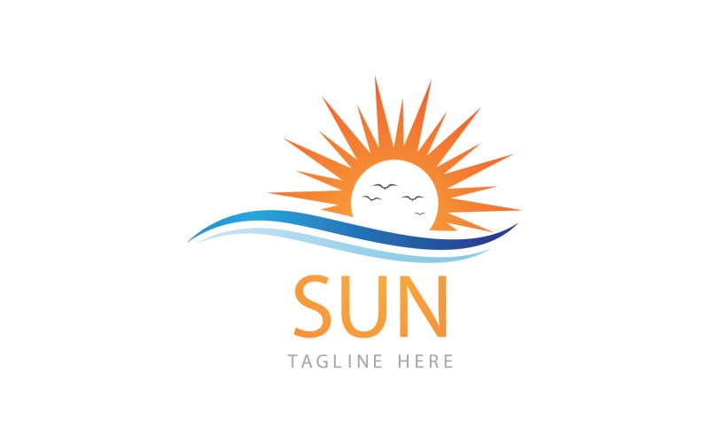 Логотип солнца и вектор символа V3