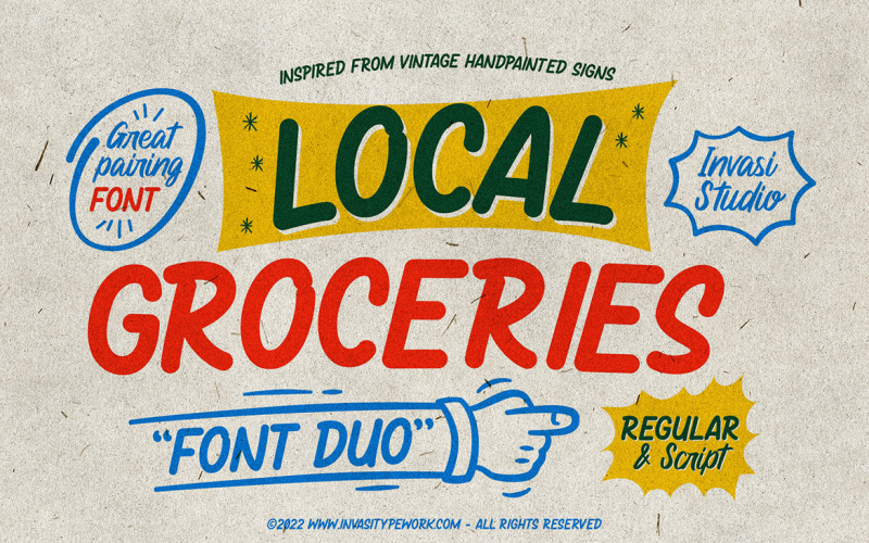 Lokale Lebensmittel - Handgeschriebenes Font-Duo