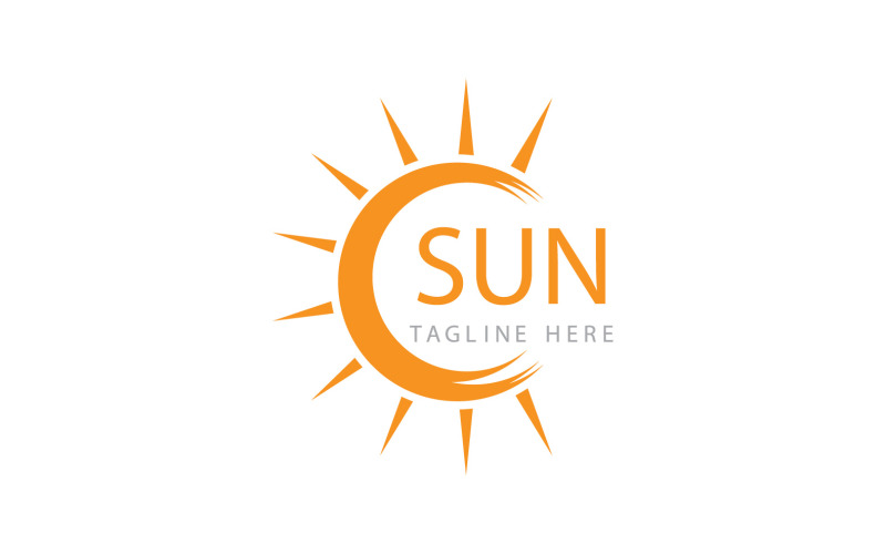 Sun logo design in simple modern line style boho Vector Image