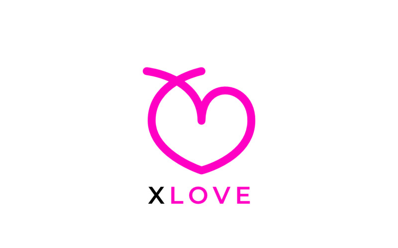 X Love Clever Flat Logotipo Inteligente