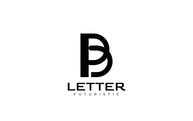 Bokstaven B Dynamisk platt logotyp