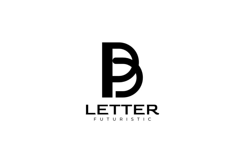 Буква B динамический плоский логотип