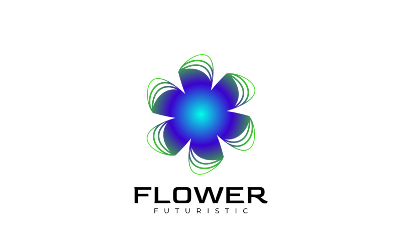 Darmowe Kwiat Nowoczesne Niebieskie Logo