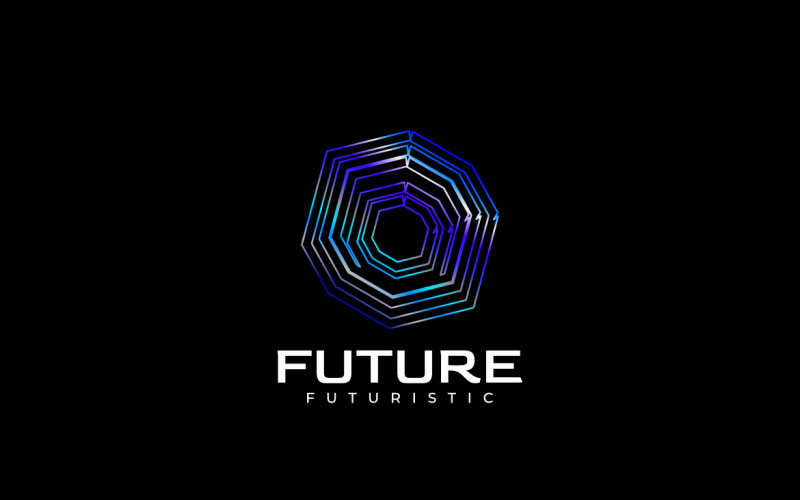 Gradient Modern Abstract Techno Line Logo