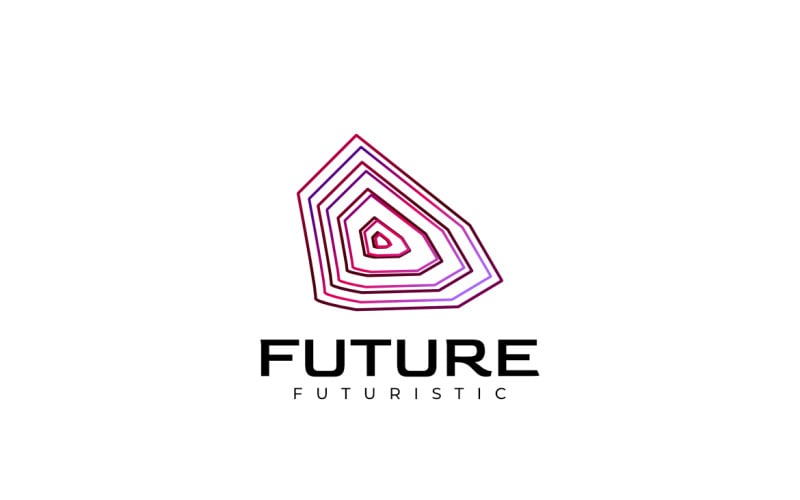 Gradient Shape Abstract Techno Line Logo