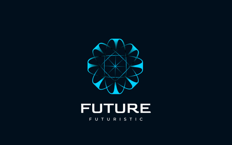 Gradyan Camgöbeği Yuvarlak Atom Logosu