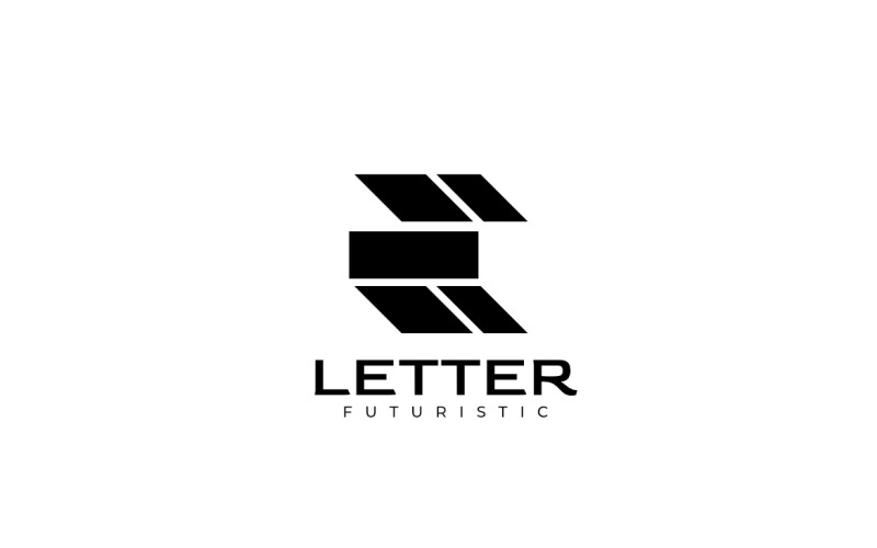 Letter E dynamisch plat ontwerp Logo
