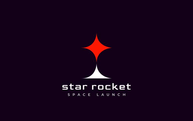 Logo intelligente di lancio di un razzo stellato