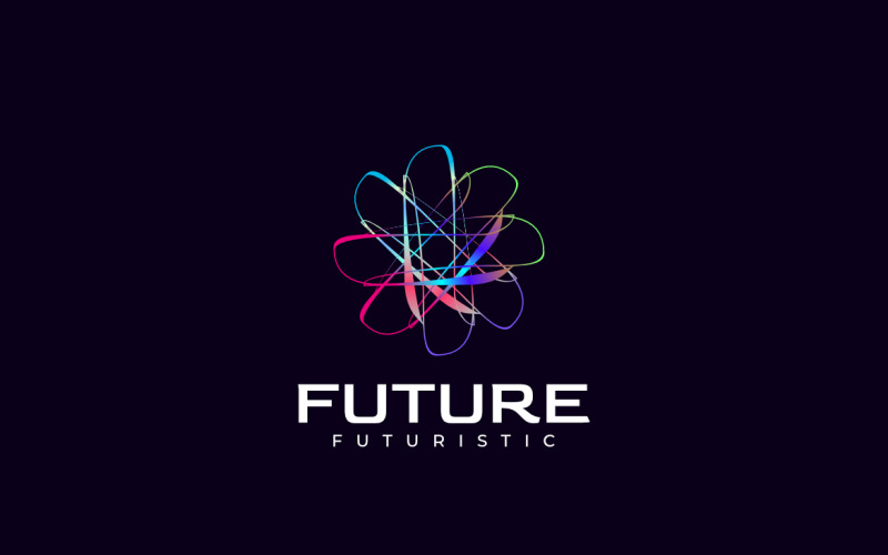 Logotipo de diseño de tecnología colorido abstracto