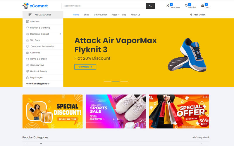 Ecomart – HTML-шаблон електронної комерції Bootstrap.