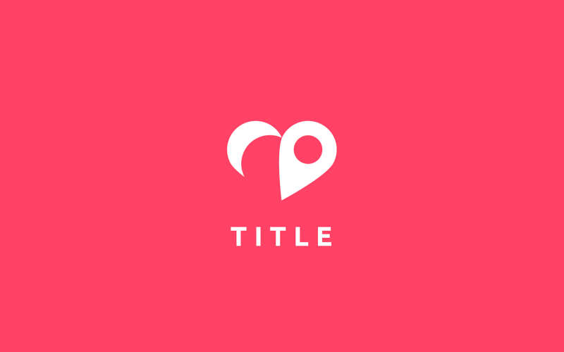 Hedendaagse iconische hartkaart Vind dating-app-logo