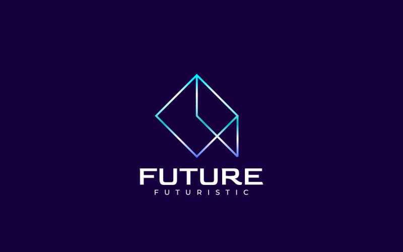 Logotipo de Techno de línea futurista