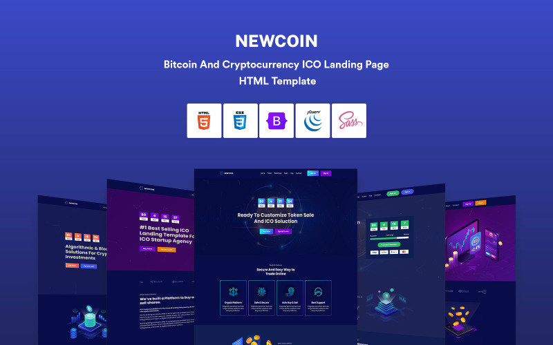 Newcoin - Bitcoin en cryptocurrency ICO HTML-sjabloon