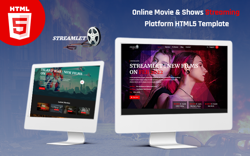 Streamlet Video Streaming Шаблон HTML5