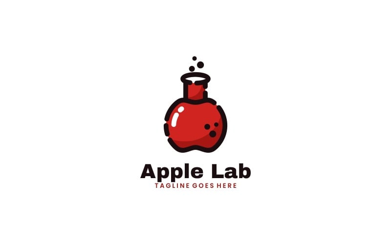 Apple Lab Simple Mascot Logotyp