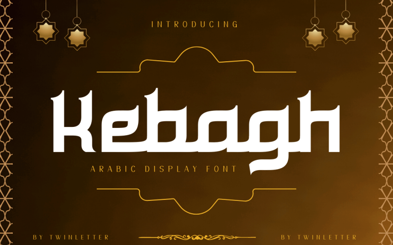 Carattere arabo Kebagh nello stile regolare e rilegato