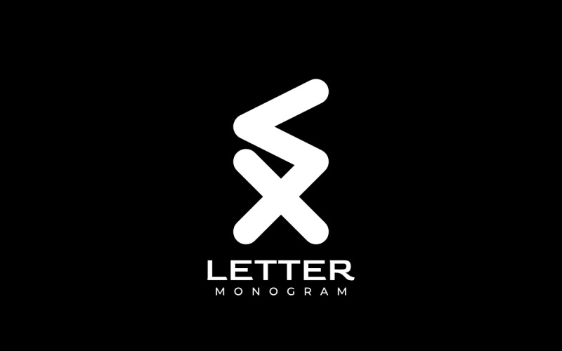 Corporate Simple Monogram Letter XV fettes Logo