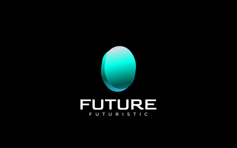 Logo dégradé futuriste techno rond abstrait