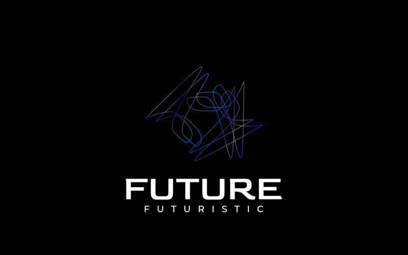 Logo futuristico astratto di tecnologia di linea libera