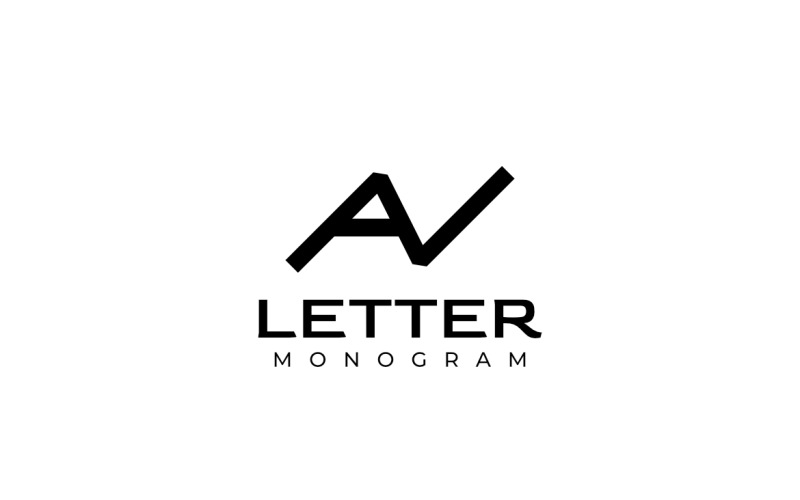 Logotipo plano AVN com letra monograma