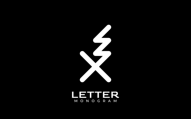Logotipo XW da letra monograma simples corporativa