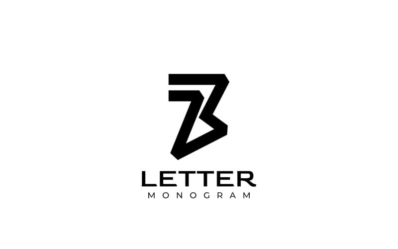 Monogram Letter ZBM Flat Logo