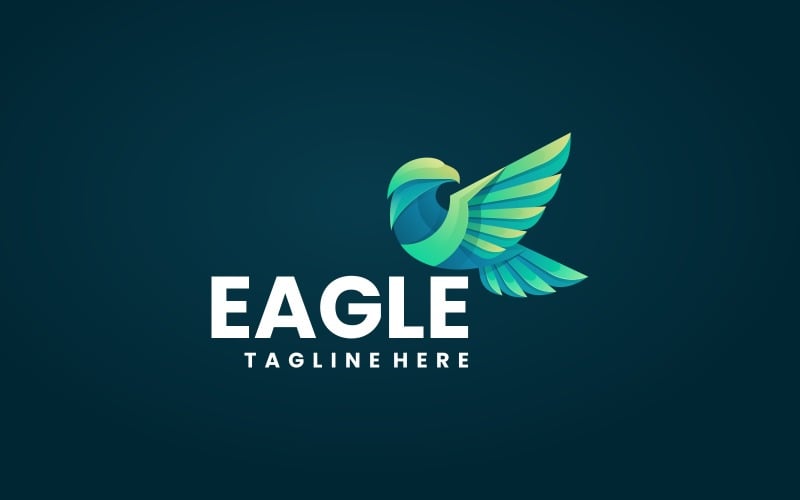 Орел птах кольоровий градієнтний дизайн логотипу