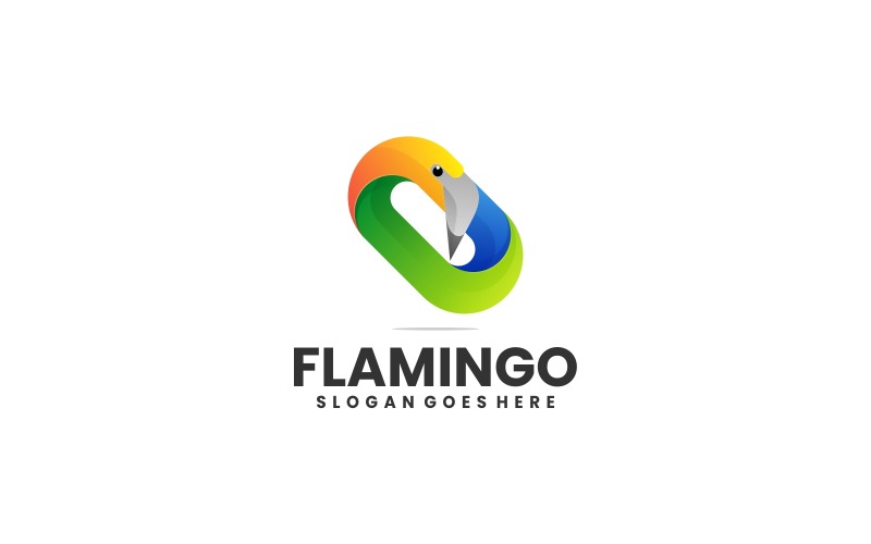 Abstract Flamingo Colorful Logo