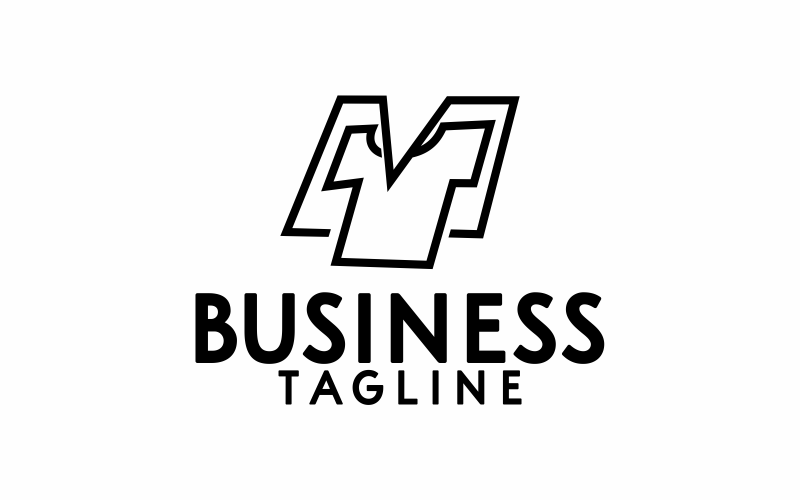 letter m t-shirt logo sjabloon